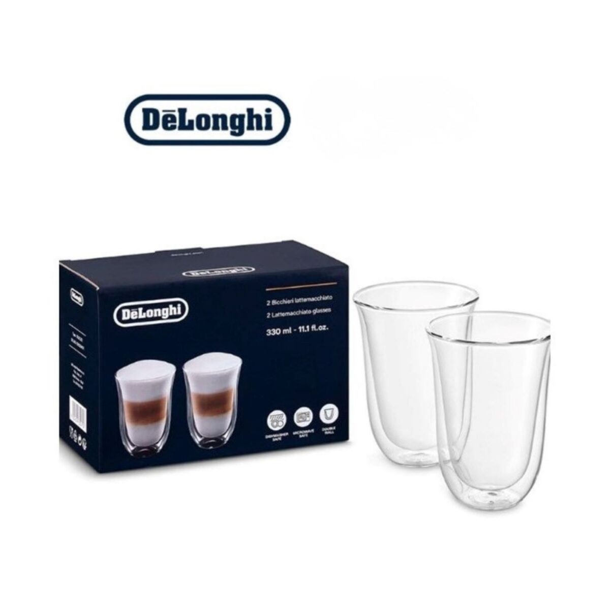 【DeLonghi】雙層玻璃杯組 330ml (2入)